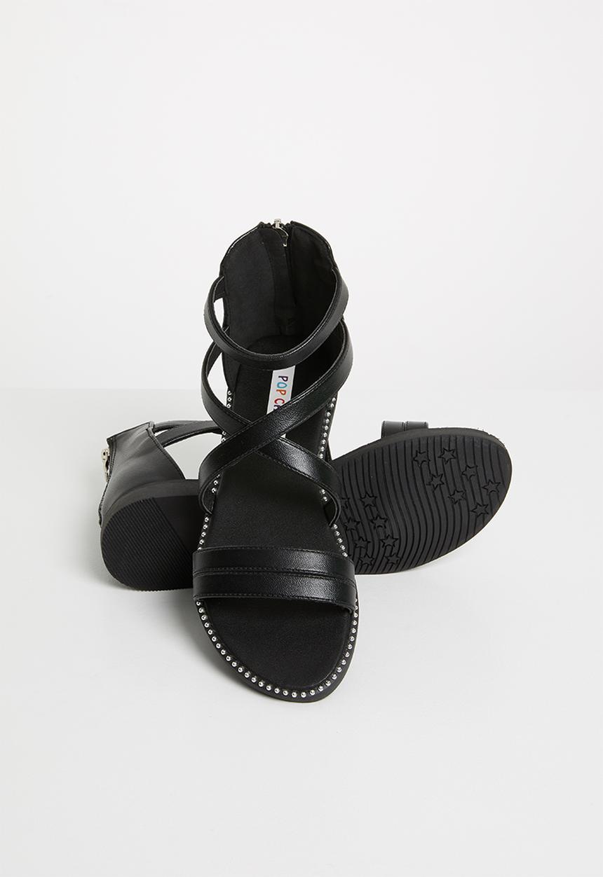 Pop Candy - Gladiator flat sandal - black