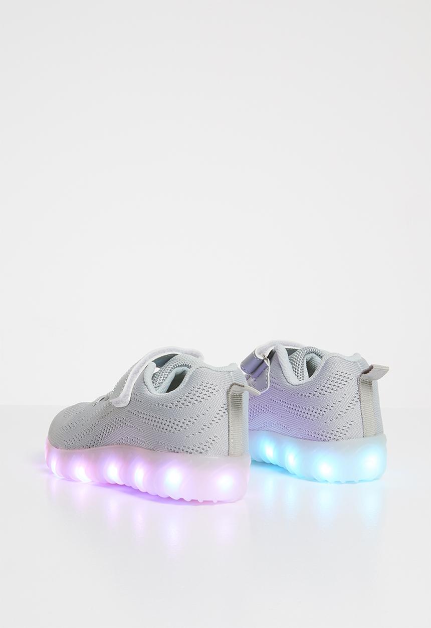 Pop Candy - Light up velcro strap sneaker - grey