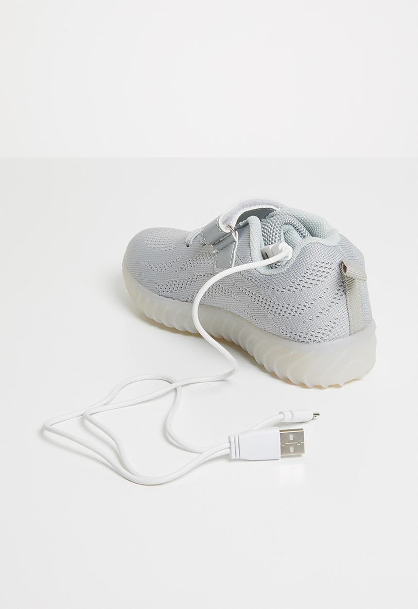 Pop Candy - Light up velcro strap sneaker - grey