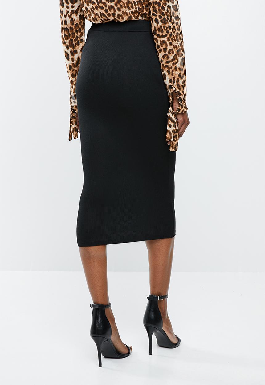 Missguided - Jersey midi skirt - black