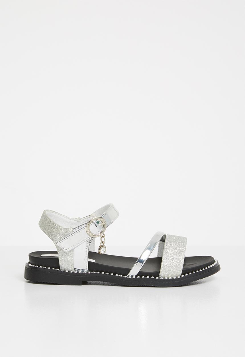 Pop Candy - Metalic crossover sandals - silver