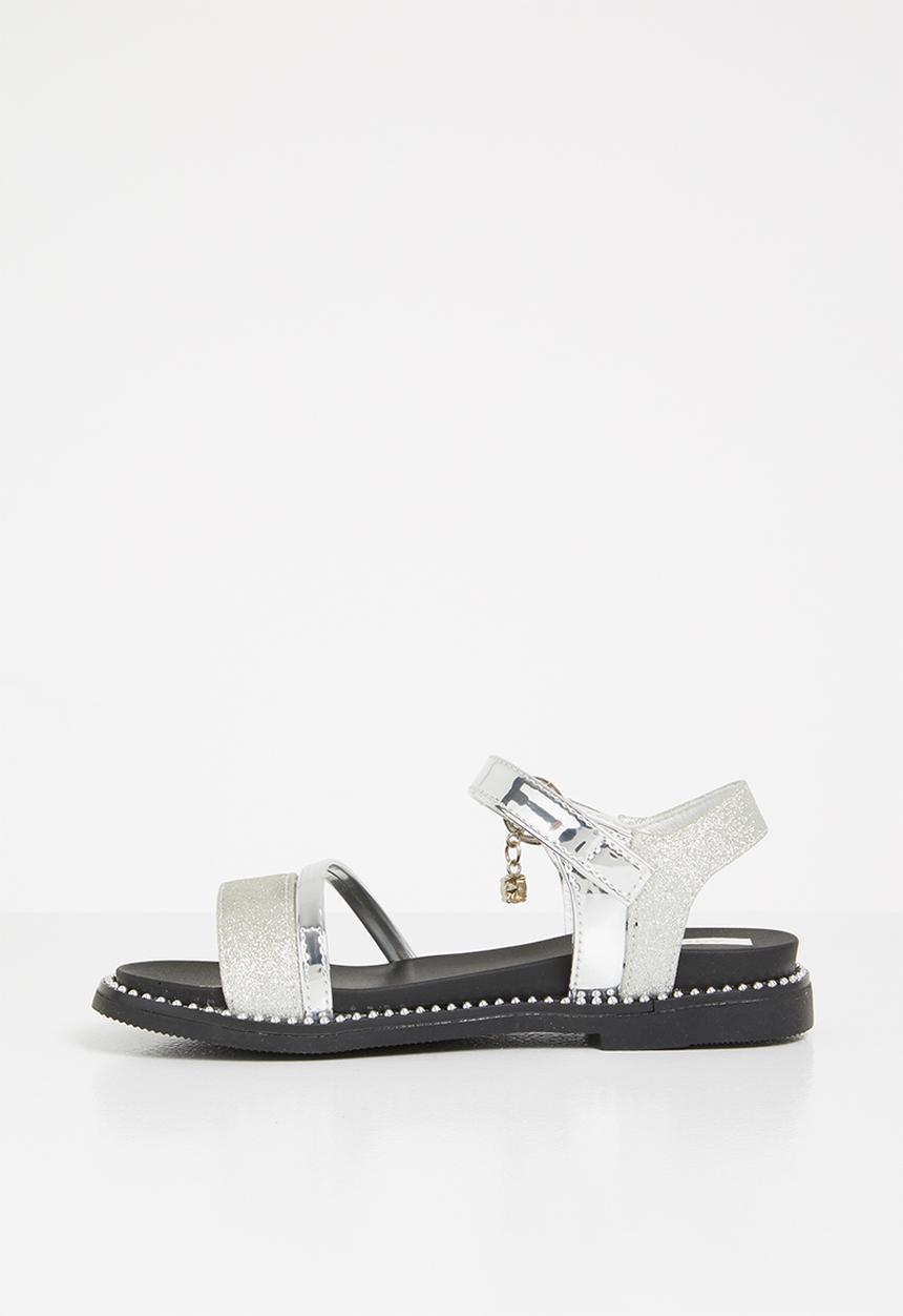 Pop Candy - Metalic crossover sandals - silver
