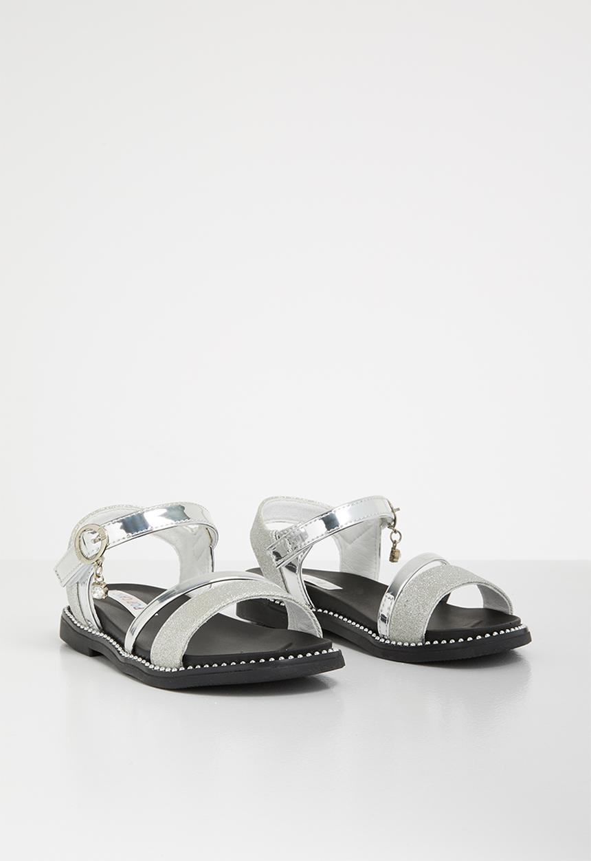 Pop Candy - Metalic crossover sandals - silver