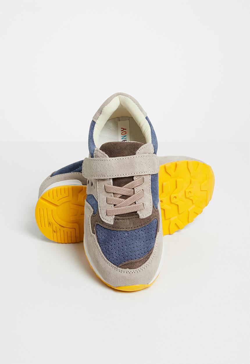 Pop Candy - Leather combo strap and lace sneaker - multi-colour