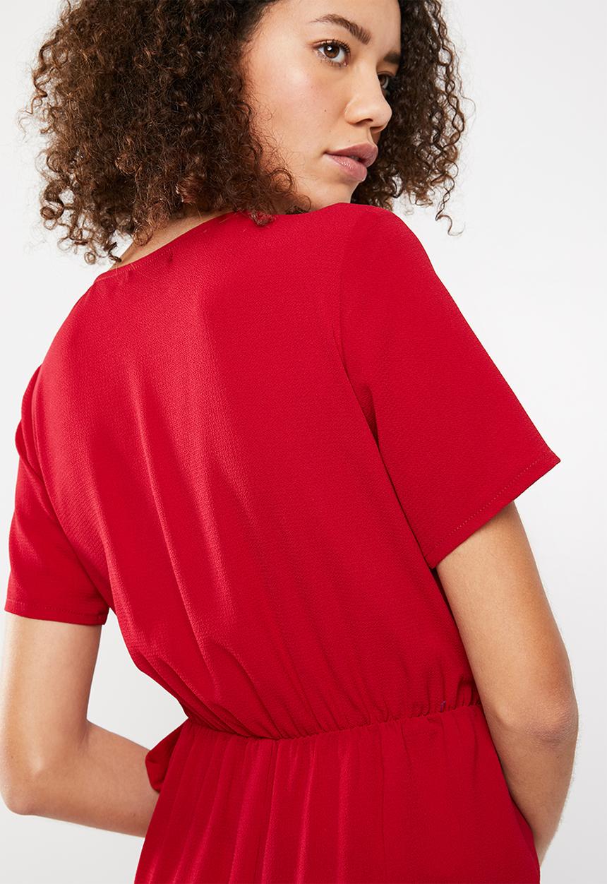 Superbalist - Formal wrap playsuit - red