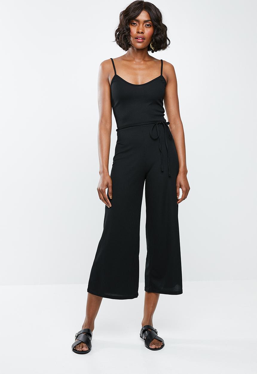 Missguided - Rib culotte jumpsuit - black