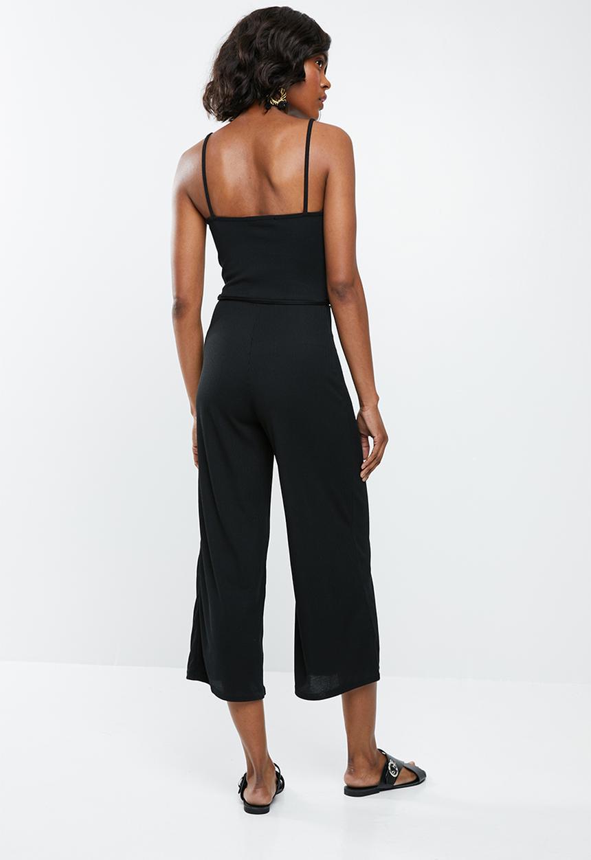 Missguided - Rib culotte jumpsuit - black