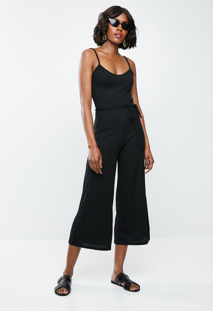 Missguided - Rib culotte jumpsuit - black