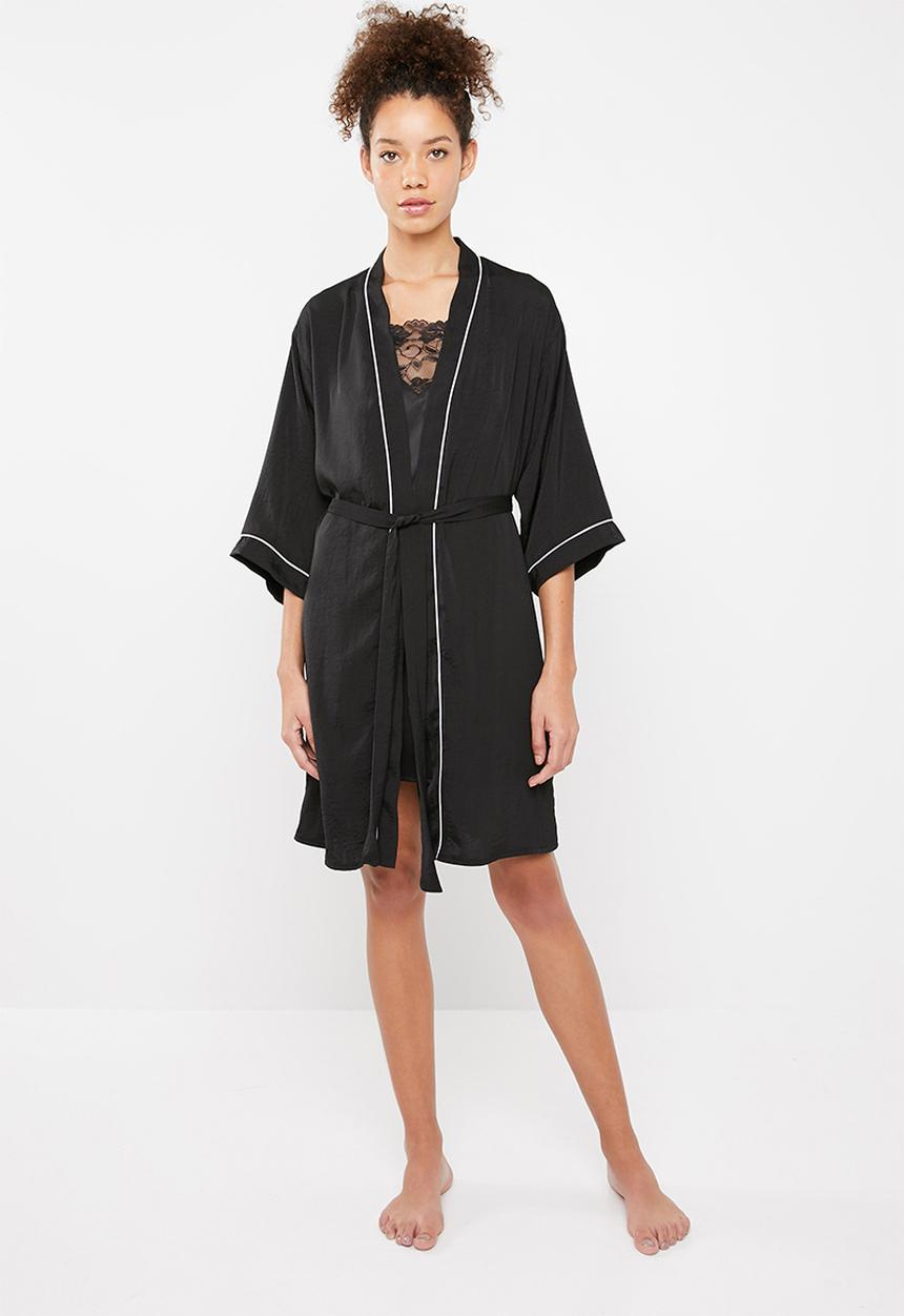 Superbalist - Robe with contrast stitching - black