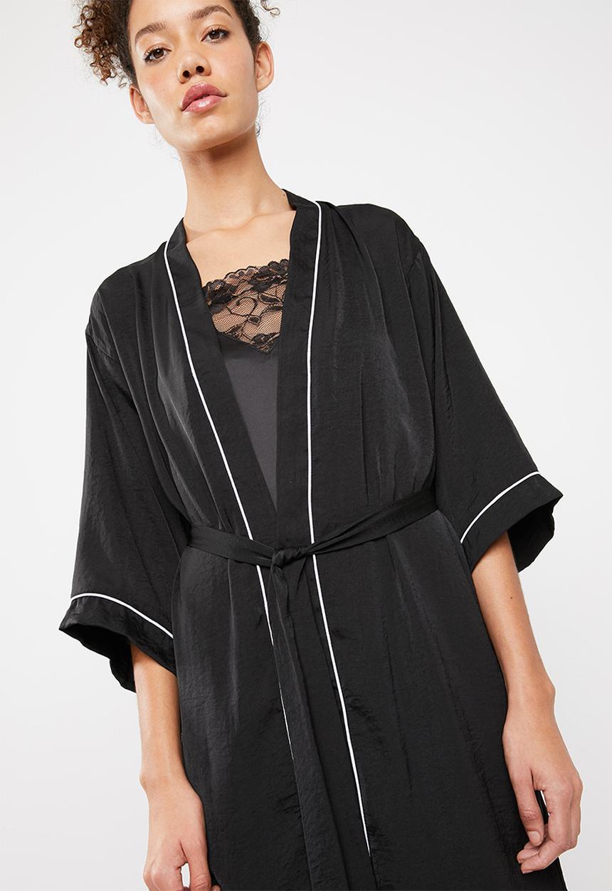 Superbalist - Robe with contrast stitching - black