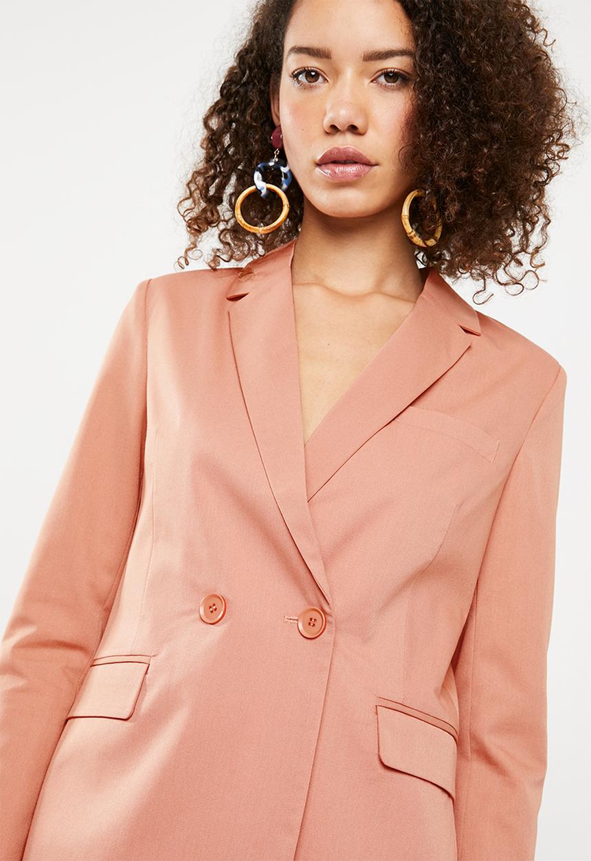 Superbalist - Double breasted suit jacket - peach