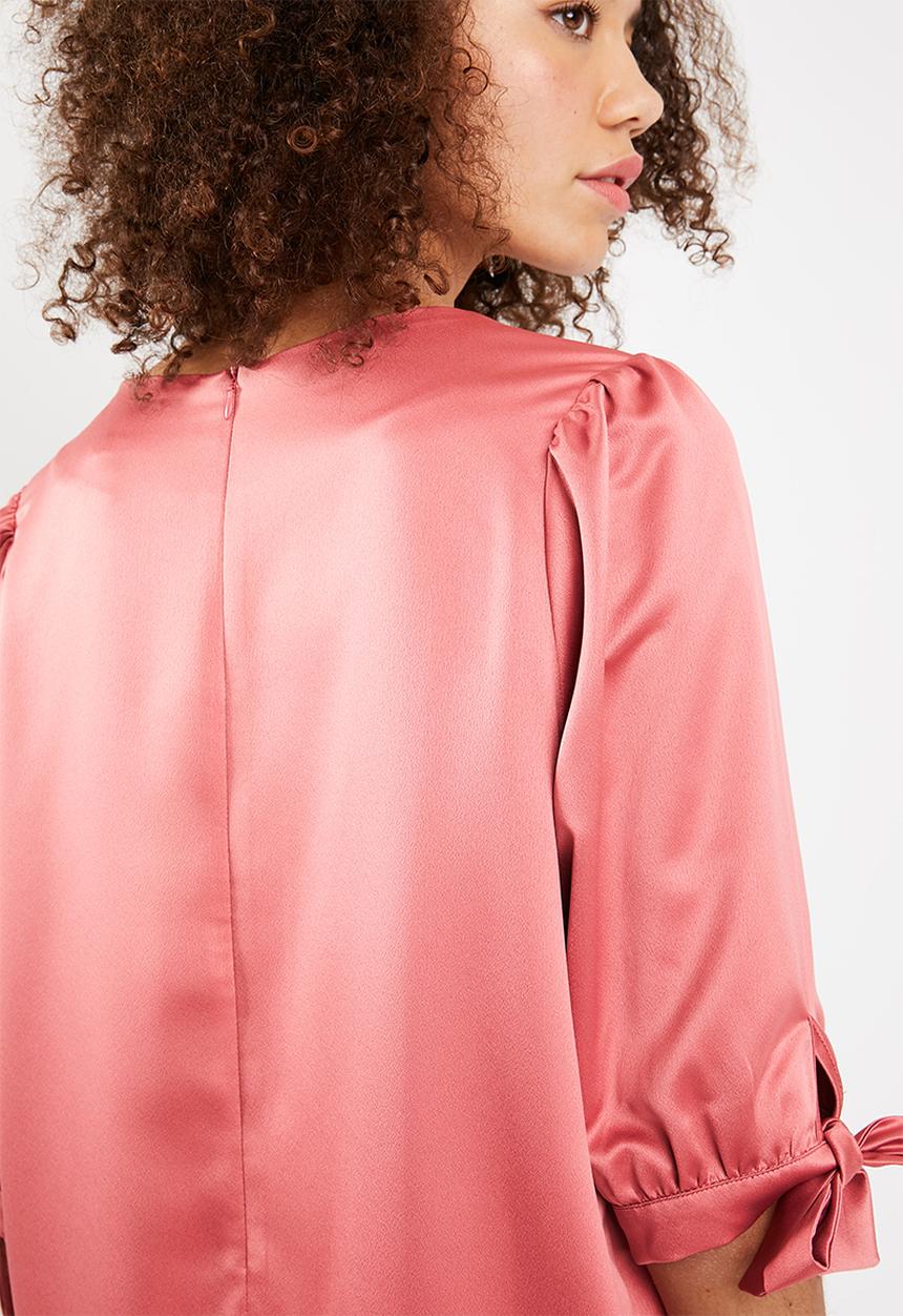 Superbalist - Puff sleeve detail dress - pink