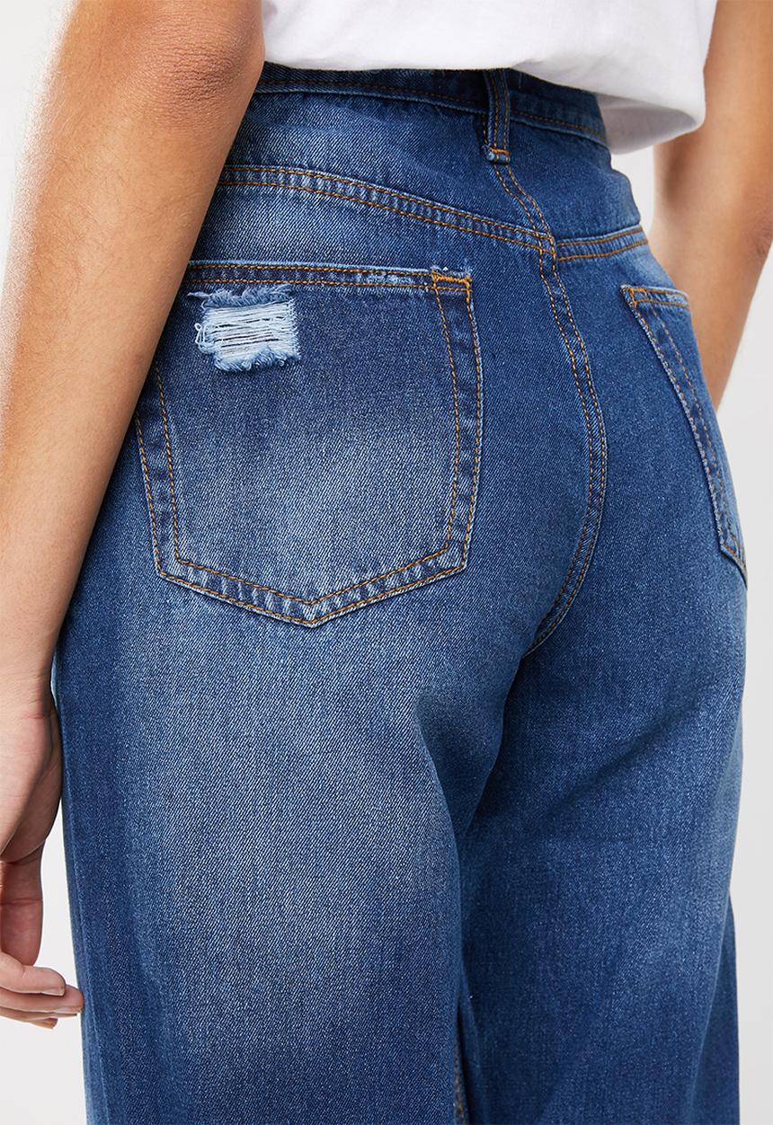 Superbalist - Med wash mom jeans - blue