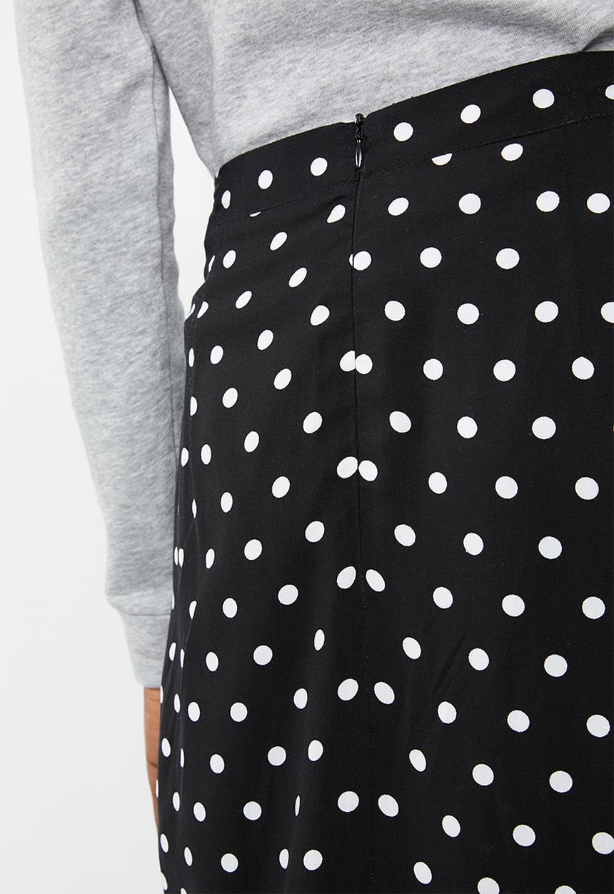 Superbalist - Midi pencil skirt with lace trim - black & white 