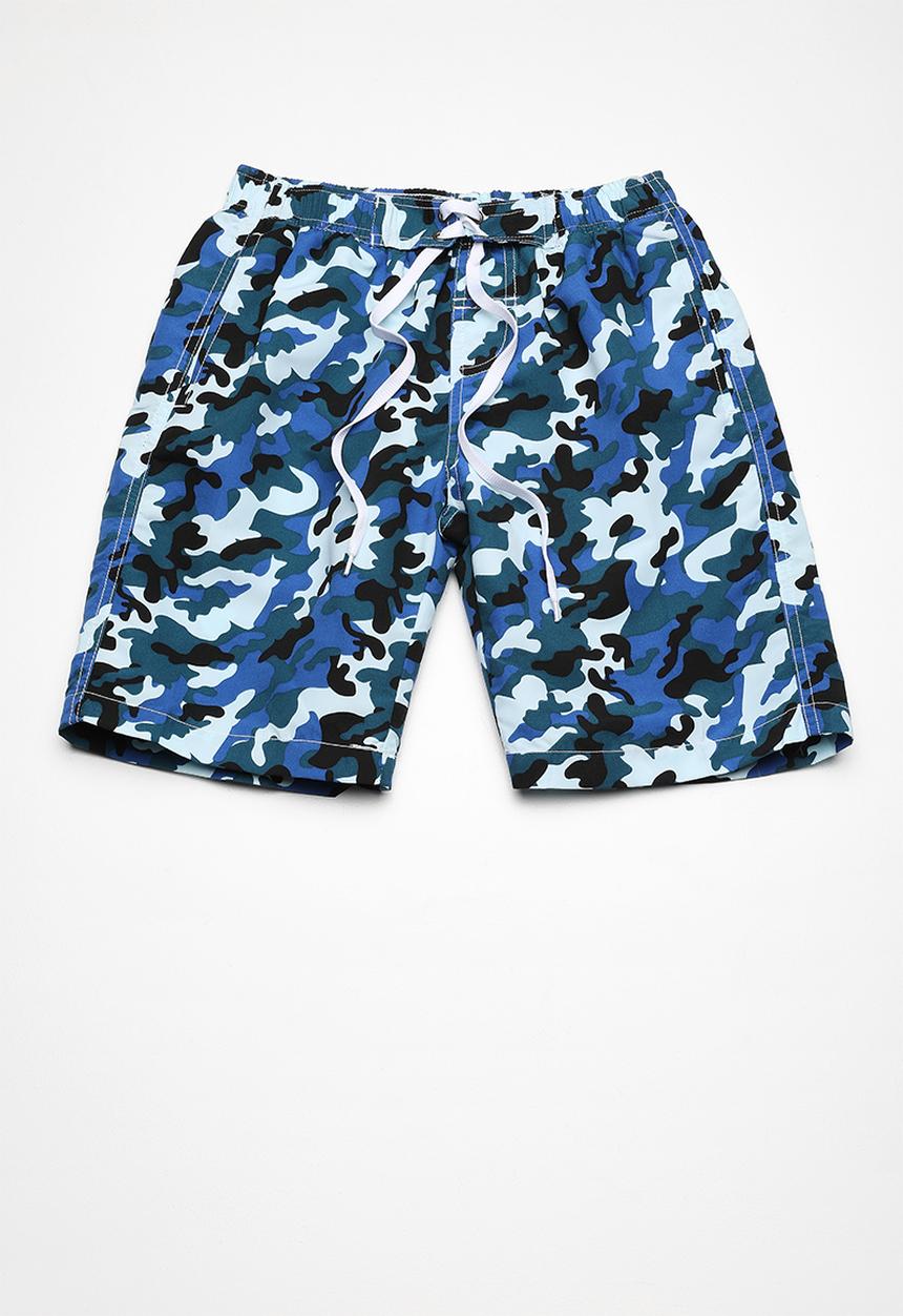 Pop Candy - Army printed boardshorts - blue