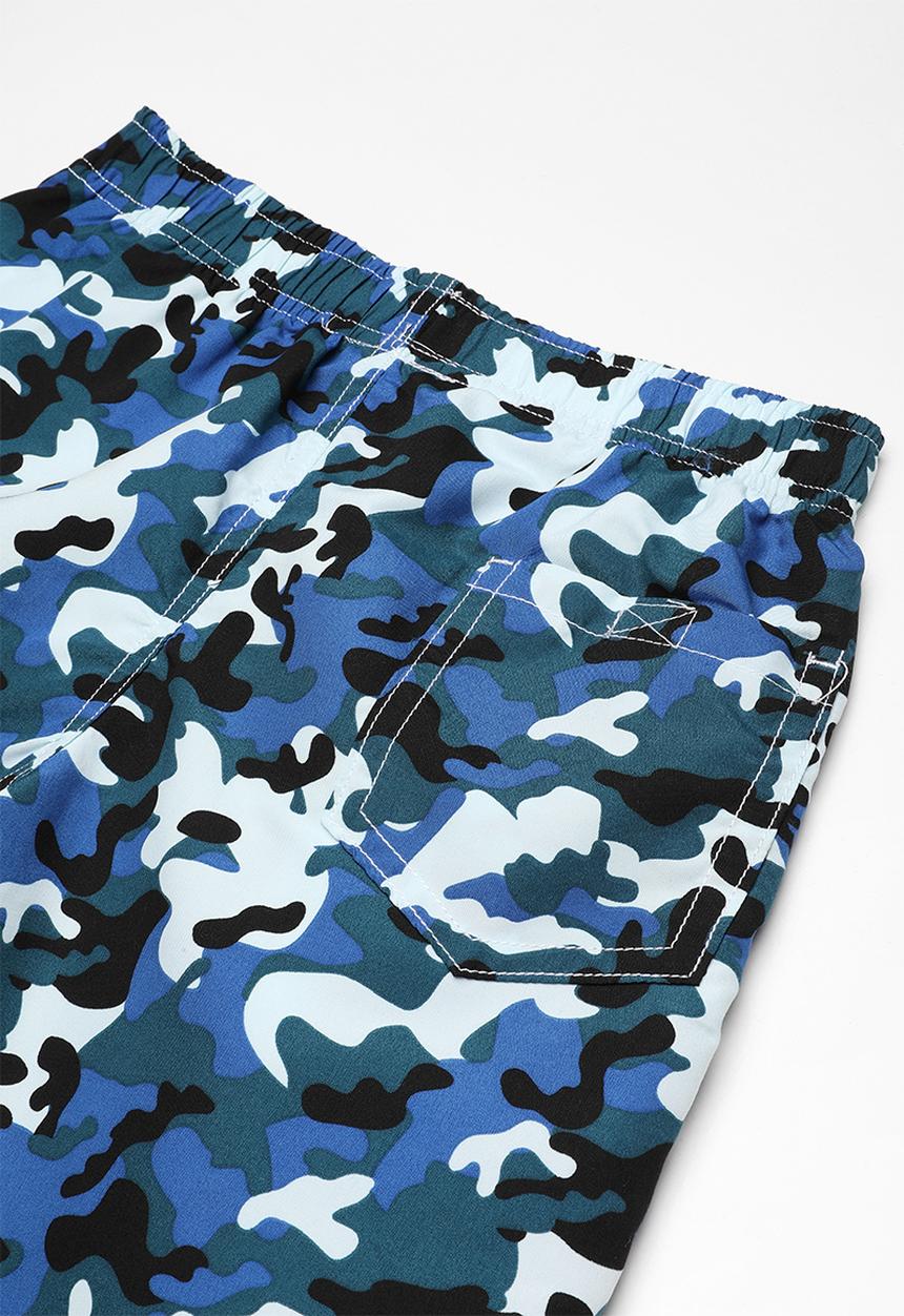 Pop Candy - Army printed boardshorts - blue