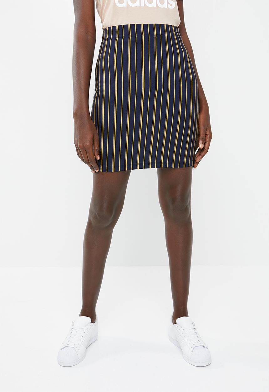 Superbalist - High waisted bodycon skirt - navy & yellow