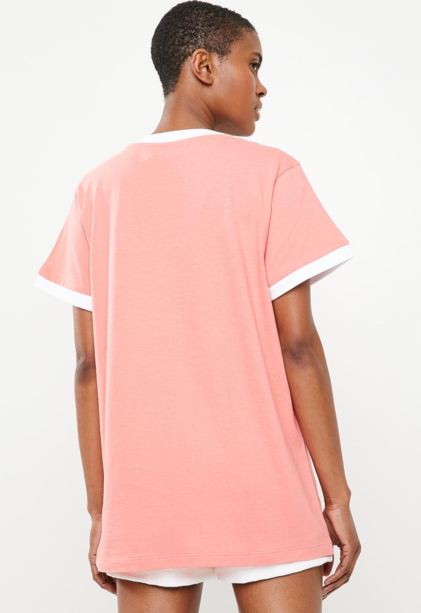 adidas Originals - 3 stripes tee - peach