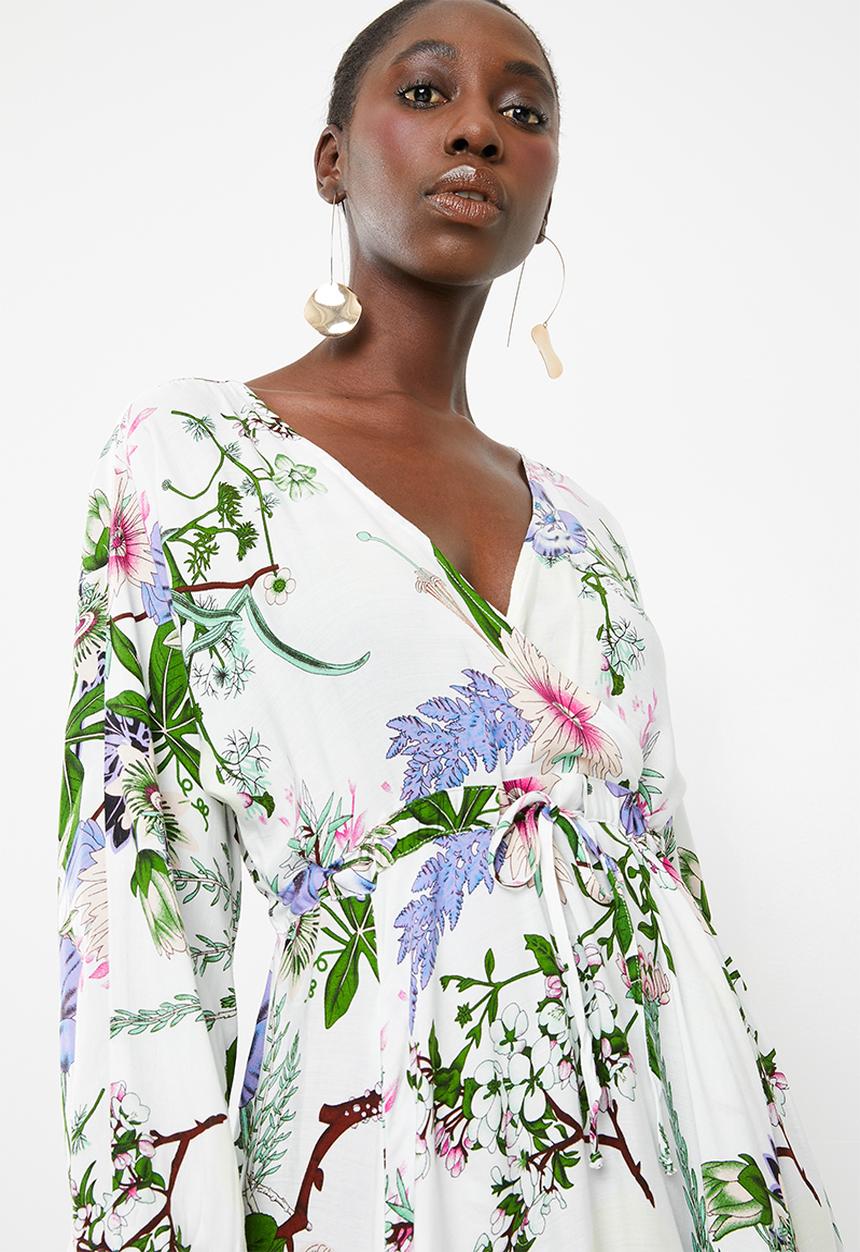 AMANDA LAIRD CHERRY - Eleonora draw front  maxi dress - multi