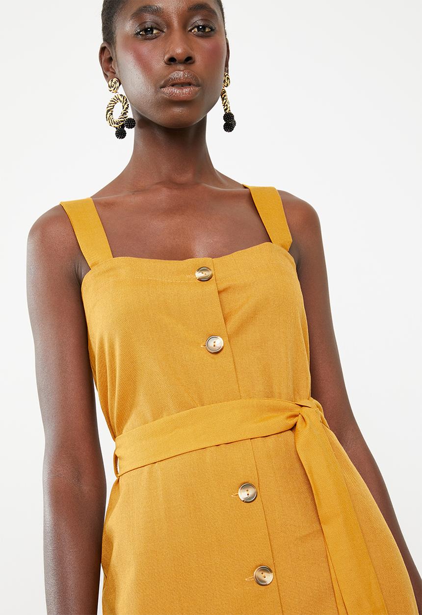 STYLE REPUBLIC - Midi front button dress - yellow