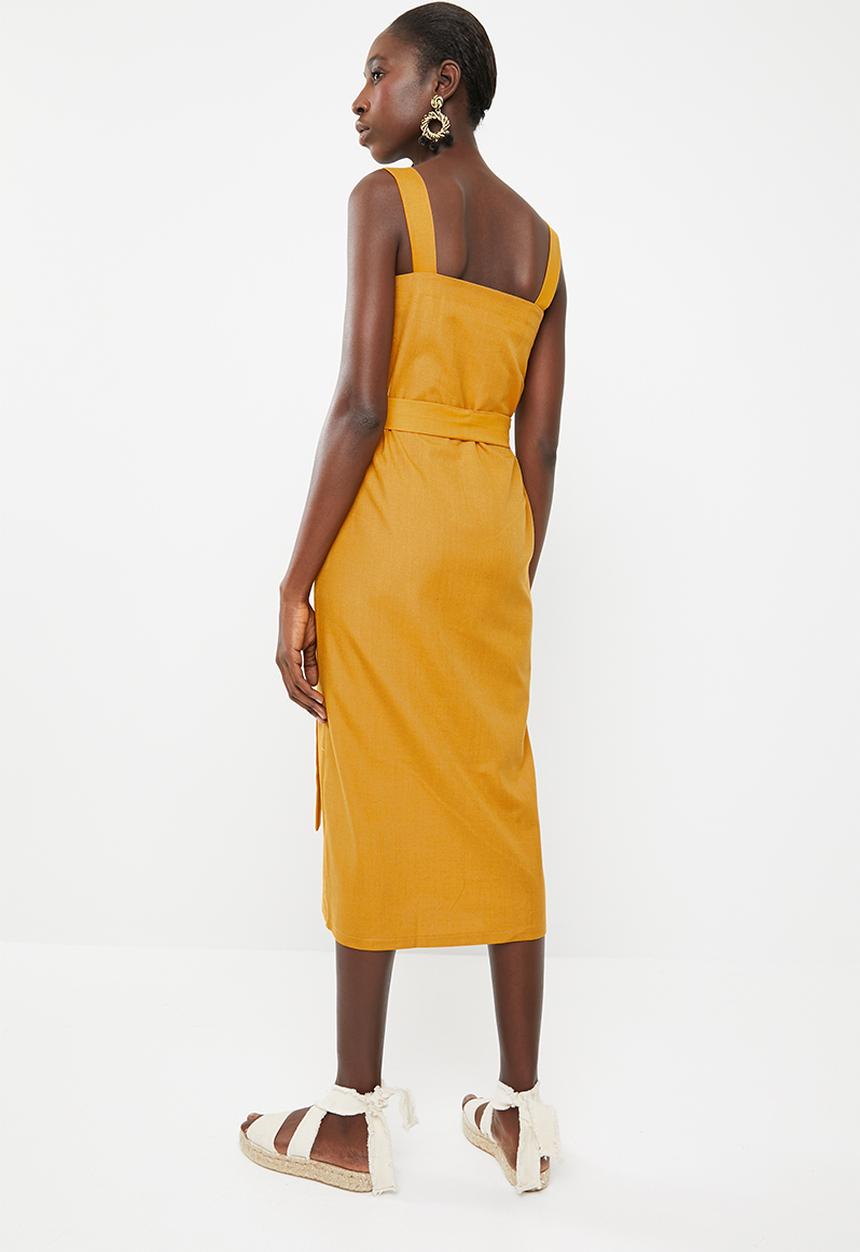 STYLE REPUBLIC - Midi front button dress - yellow