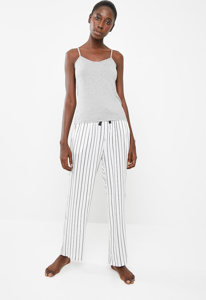 Superbalist - Sleep cami and pants set - black and white 