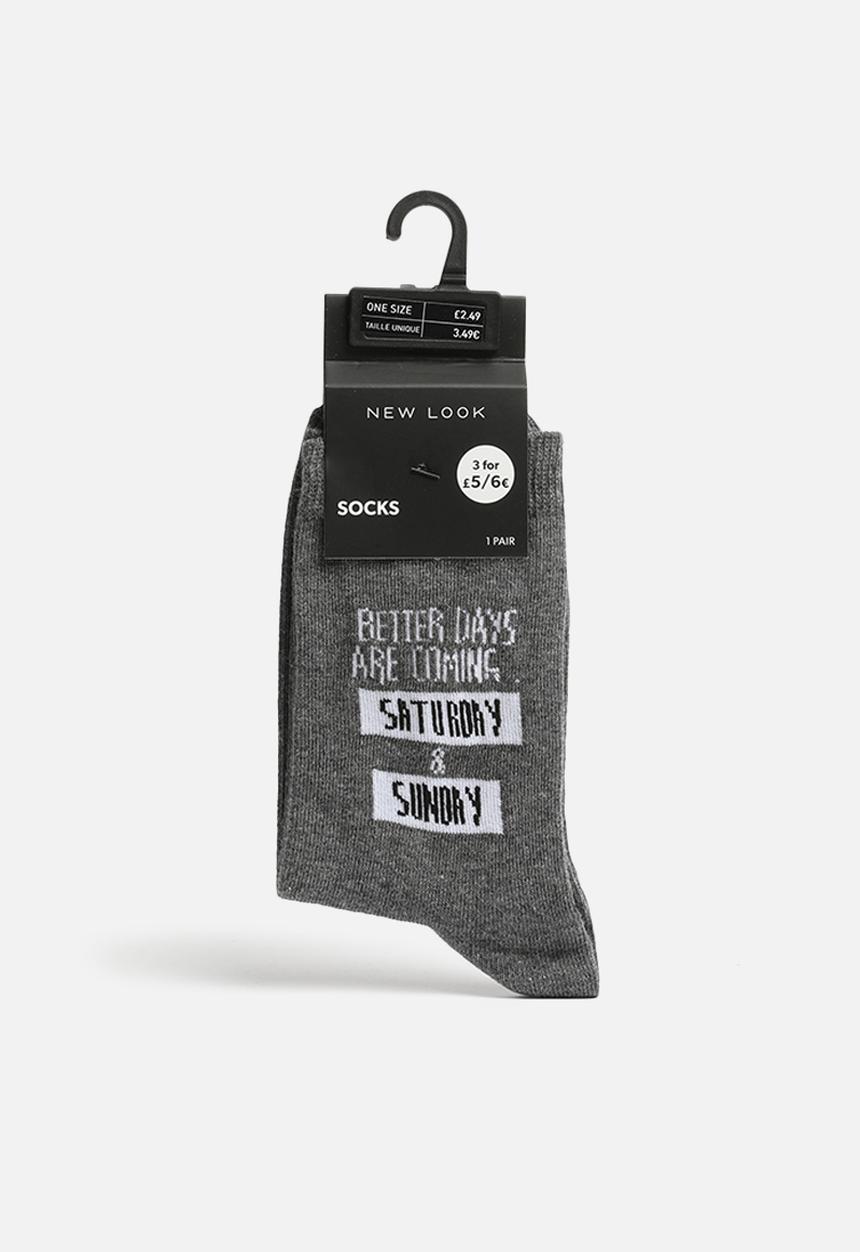 New Look - Better days sock - grey
