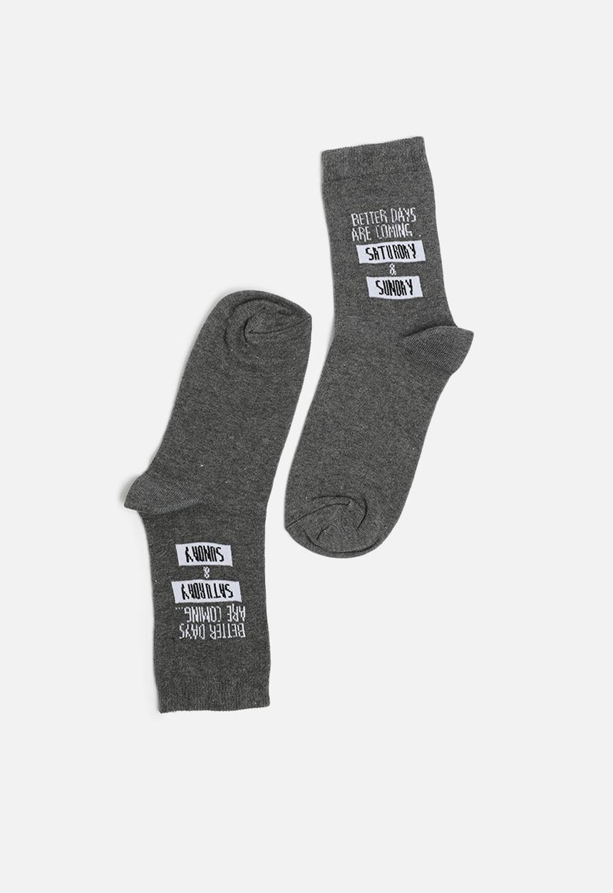 New Look - Better days sock - grey
