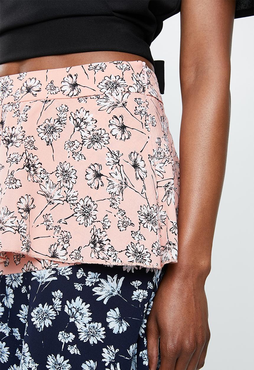Missguided - Satin midi skirt - pink & blue