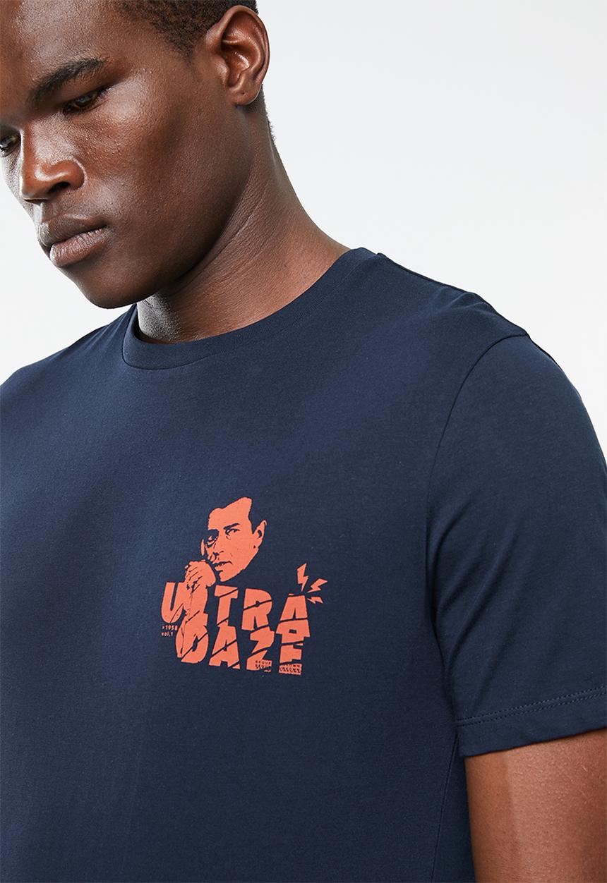 Superbalist - Printed crew neck tee - navy