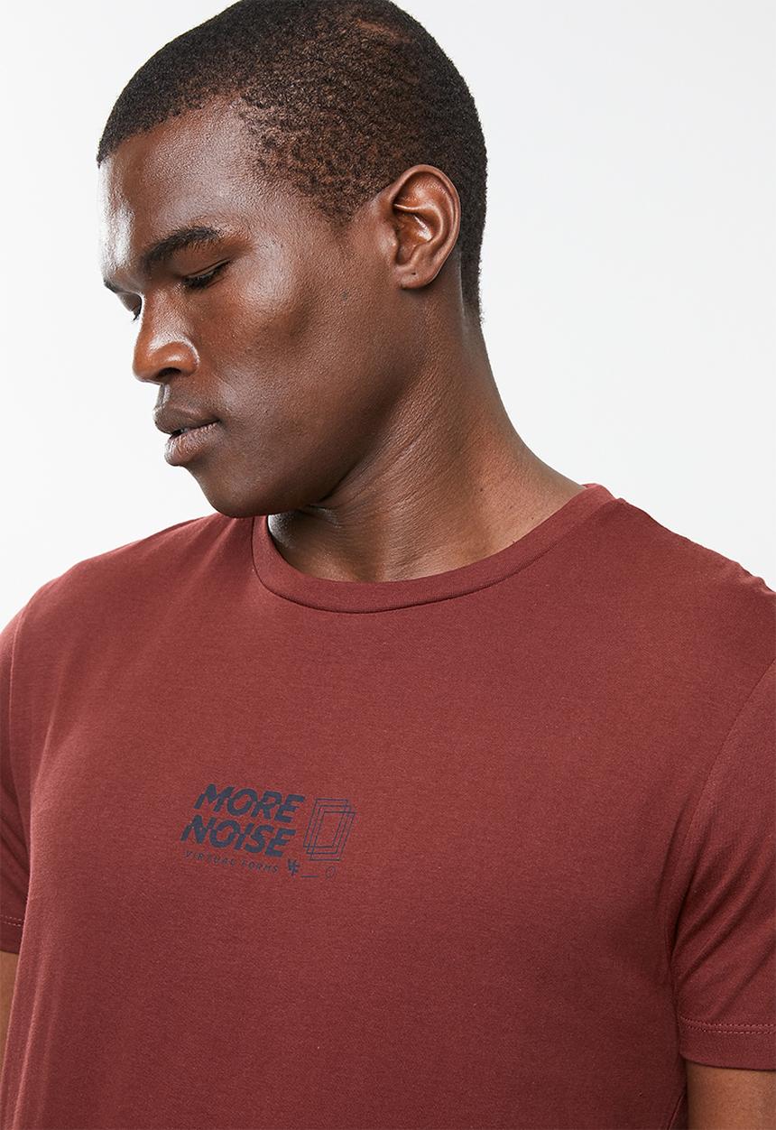 Superbalist - Curved hem longline printed tee - maroon
