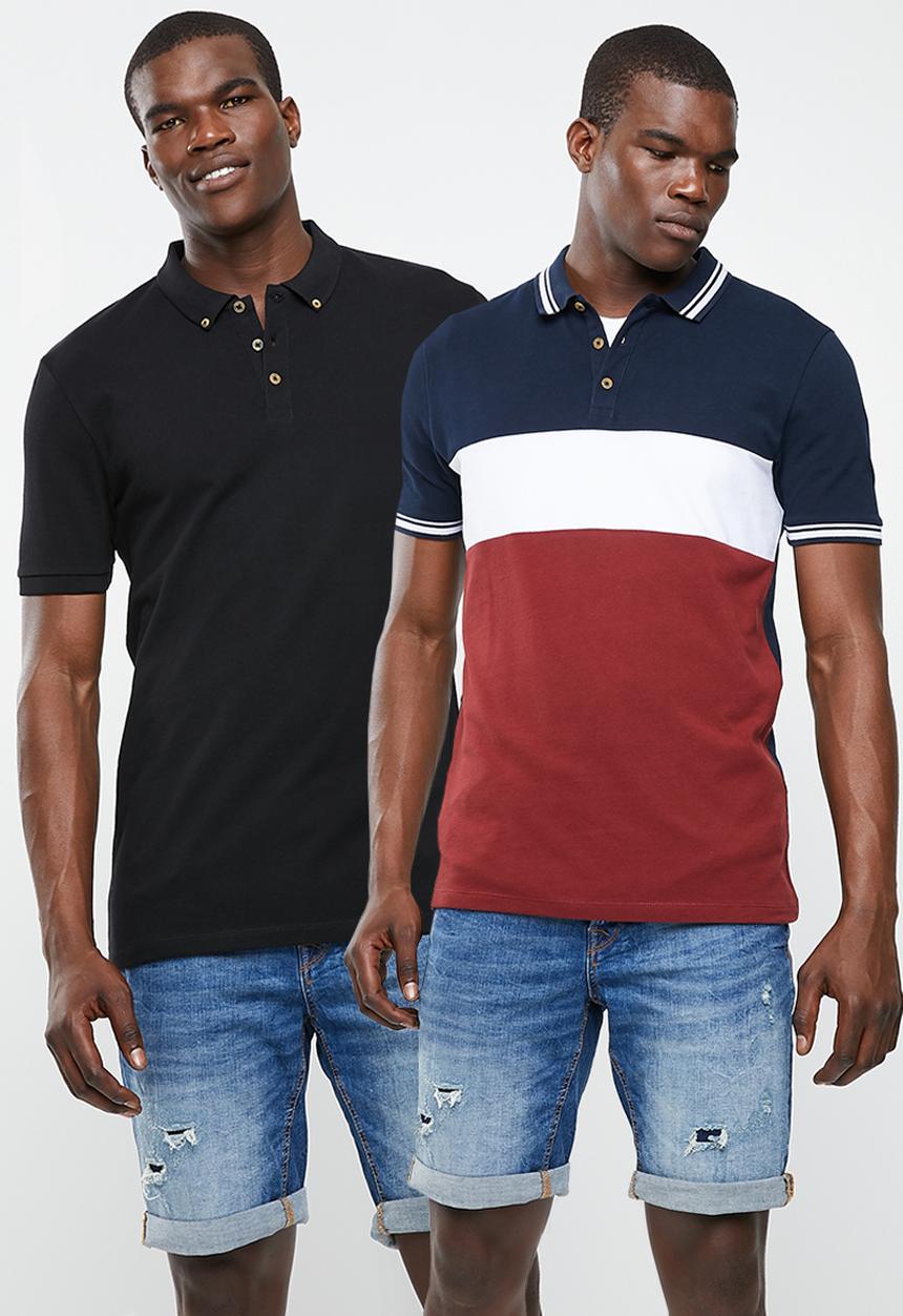 Superbalist - Pique short sleeve slim fit polo 2 pack - multi