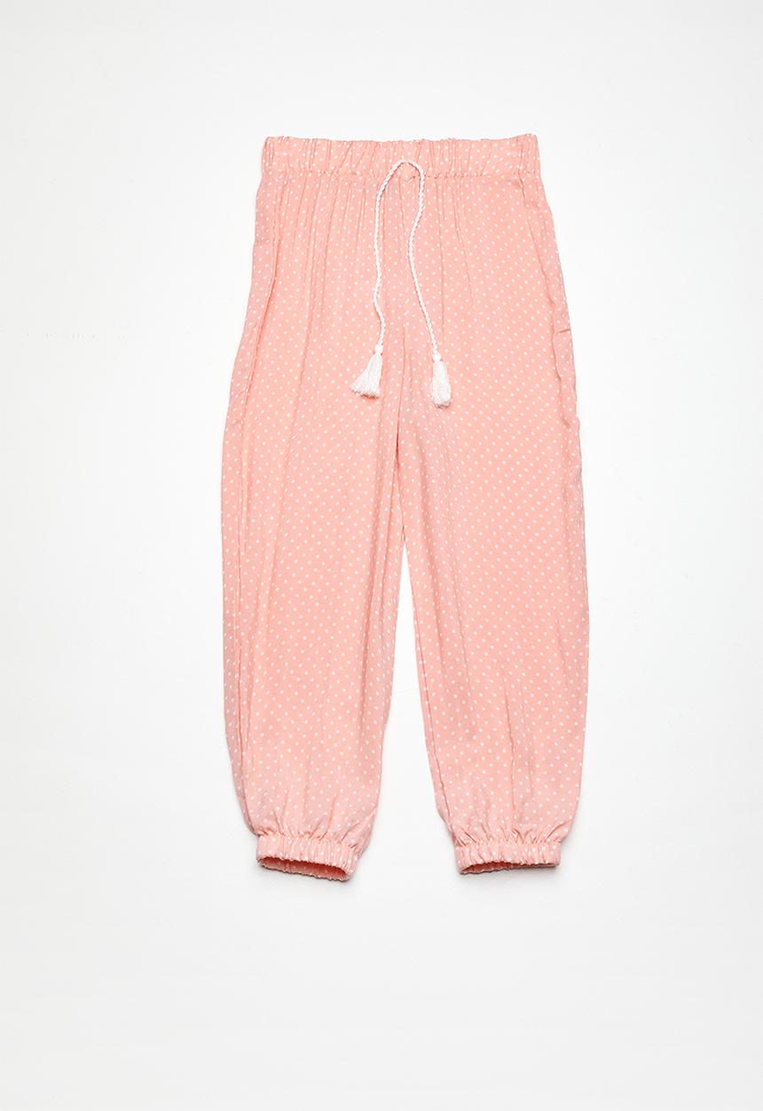 Superbalist - Kids girls harem pants - pink & white 