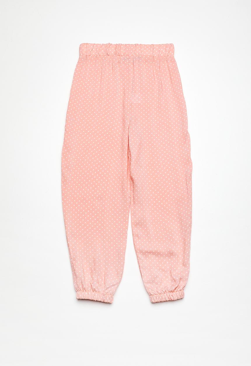 Superbalist - Kids girls harem pants - pink & white 