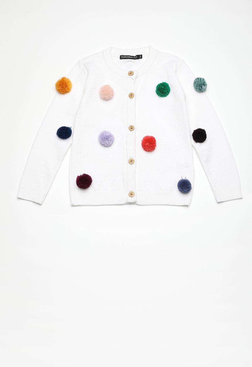 Superbalist - Pom pom cardigan - white