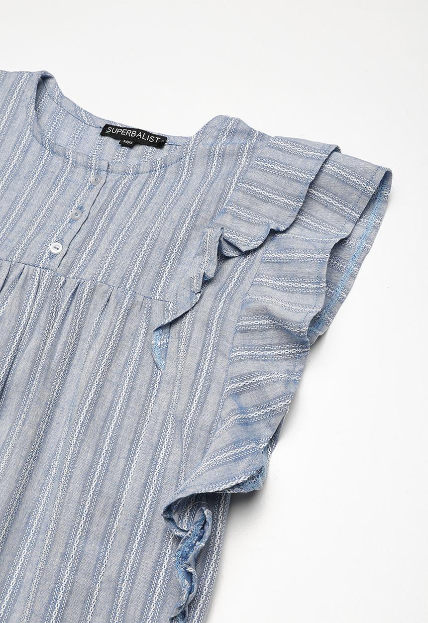 Superbalist - Butterfly sleeve dress - blue