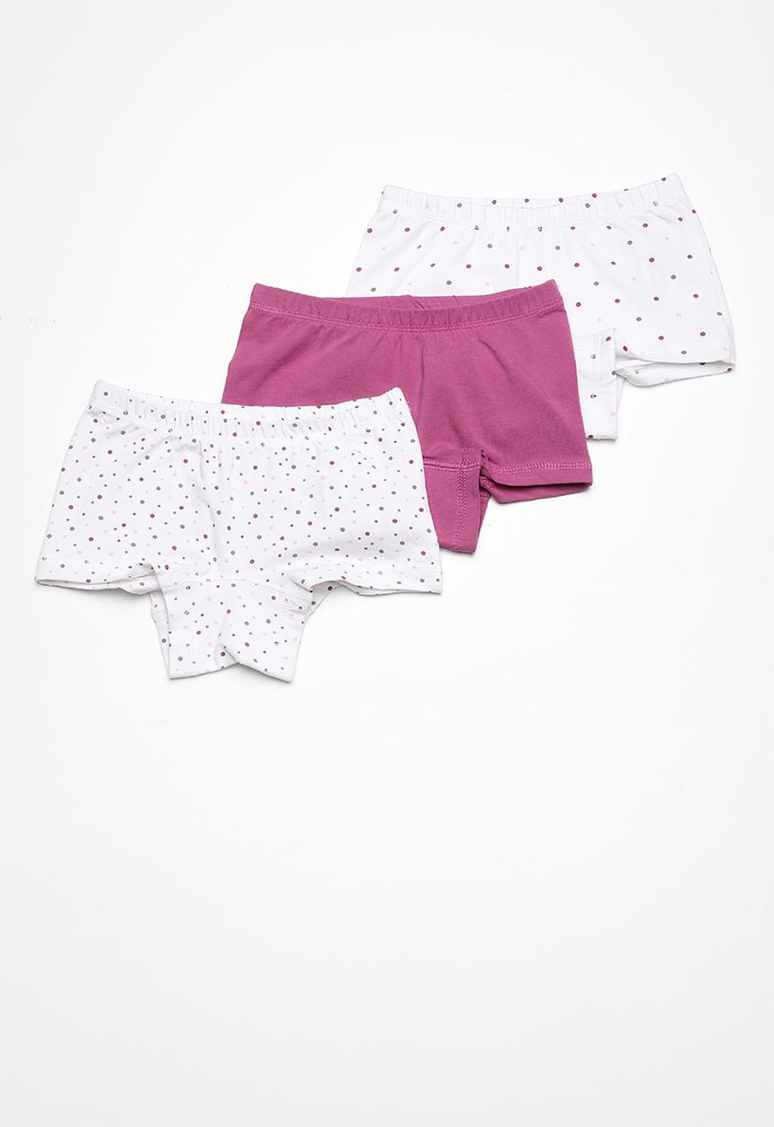 Name It - Night shorts 3 pack - white & purple