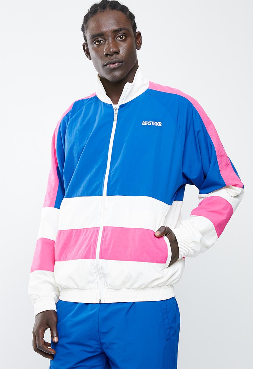 Asics Tiger - Colourblock woven full zip long sleeve jacket - blue