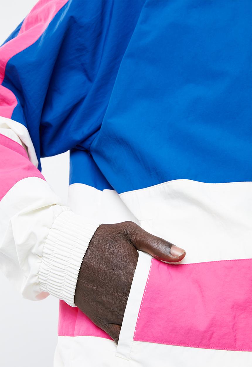 Asics Tiger - Colourblock woven full zip long sleeve jacket - blue