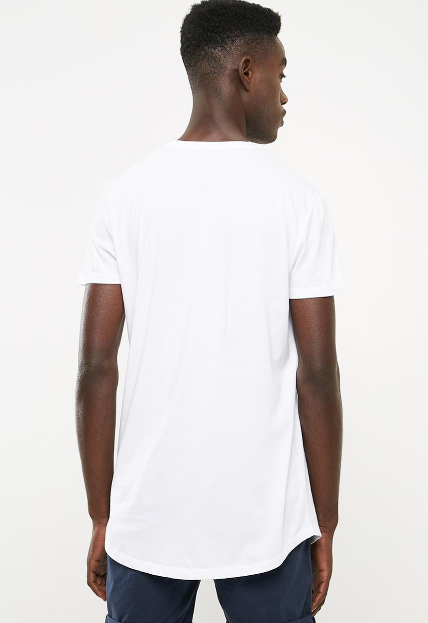 Superbalist - Curved hem longline tee printed  - white