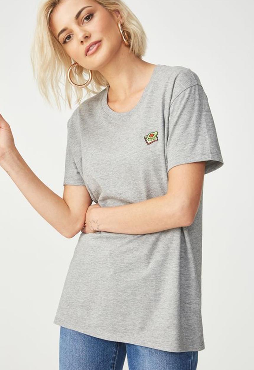 Cotton On - Tbar fox summer graphic T-shirt - grey