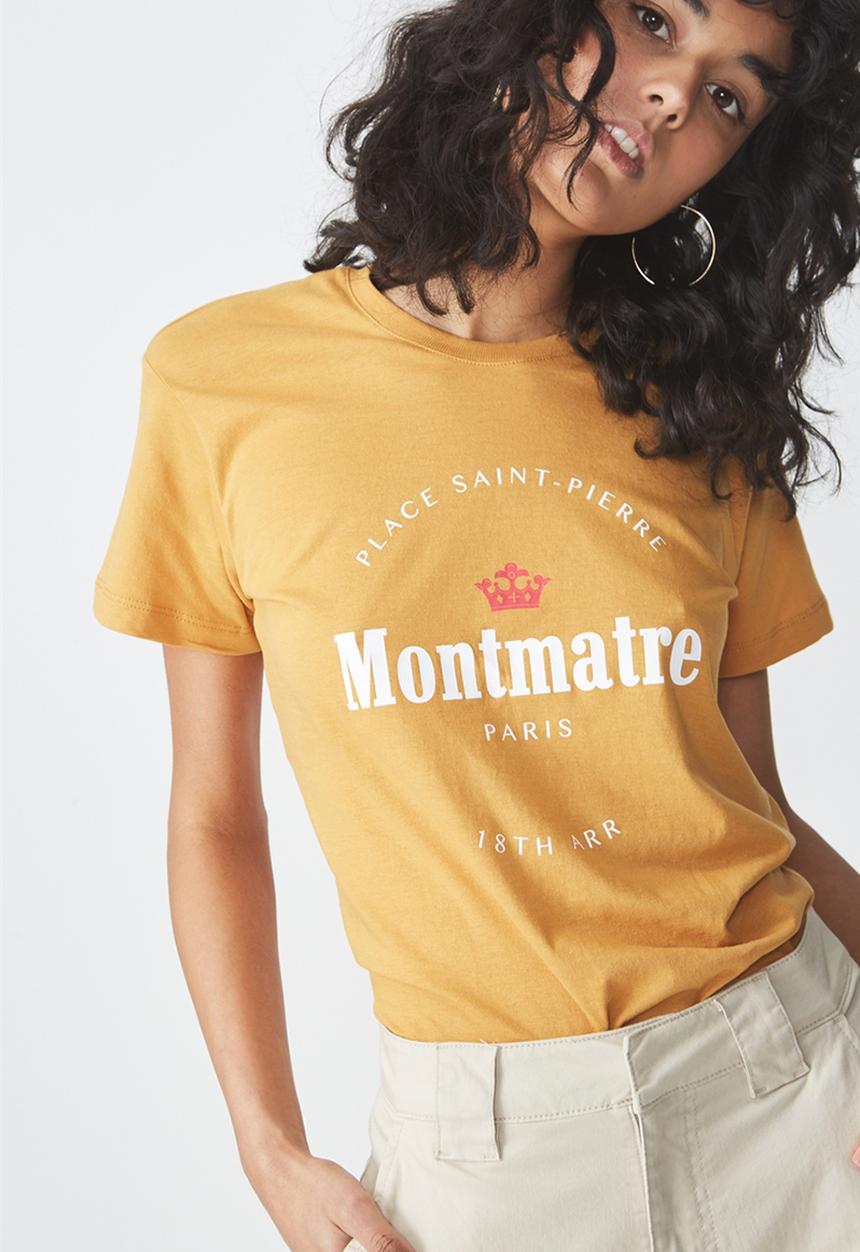 Cotton On - Tbar fox graphic T-shirt - yellow