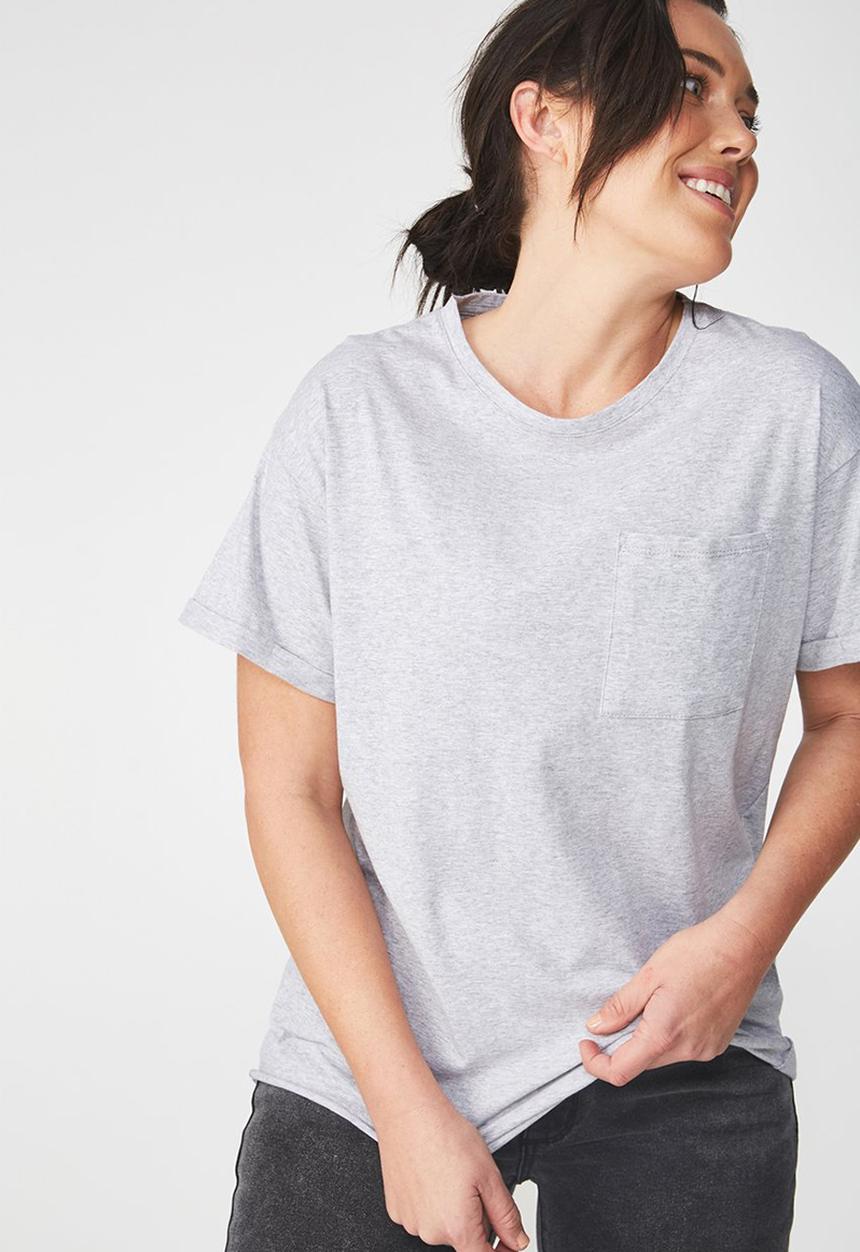 Cotton On - The one summer boyfriend pocket tee - grey