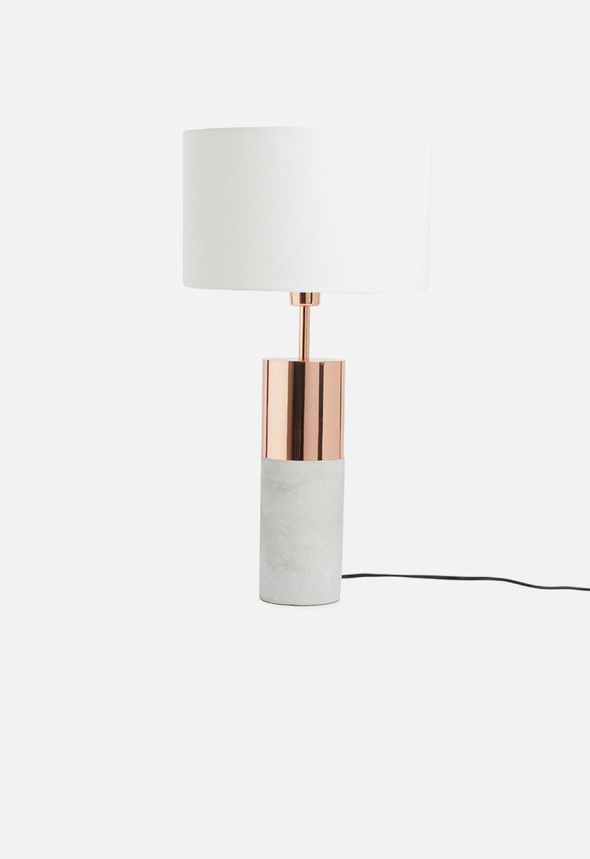 Sixth Floor - Bolu table lamp - copper&white
