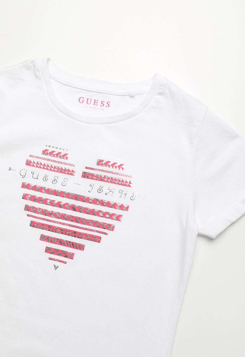 GUESS - Guess jeans heart girls tee - white