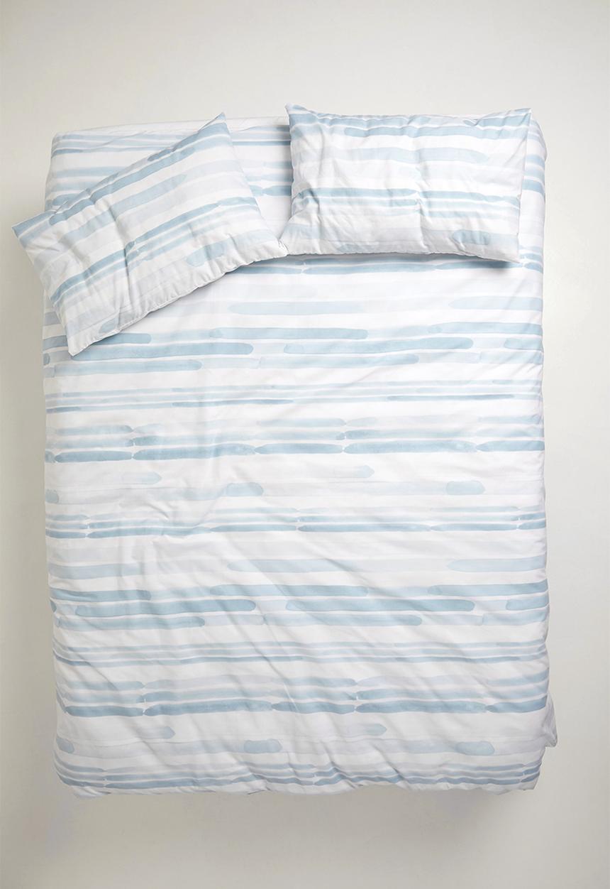 Sixth Floor - Brushstroke printed duvet set - blue & white 