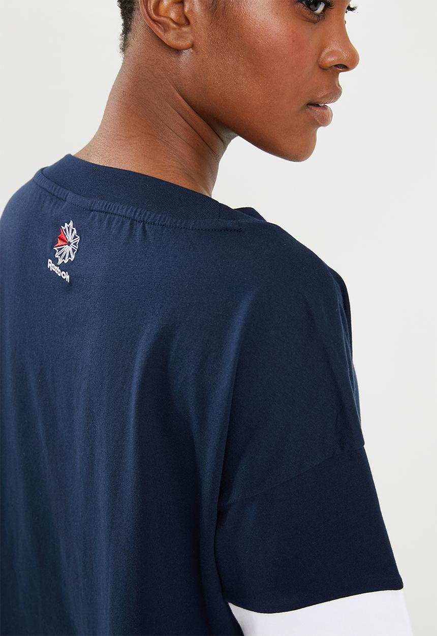 Reebok Classic - Cropped tee - navy & white