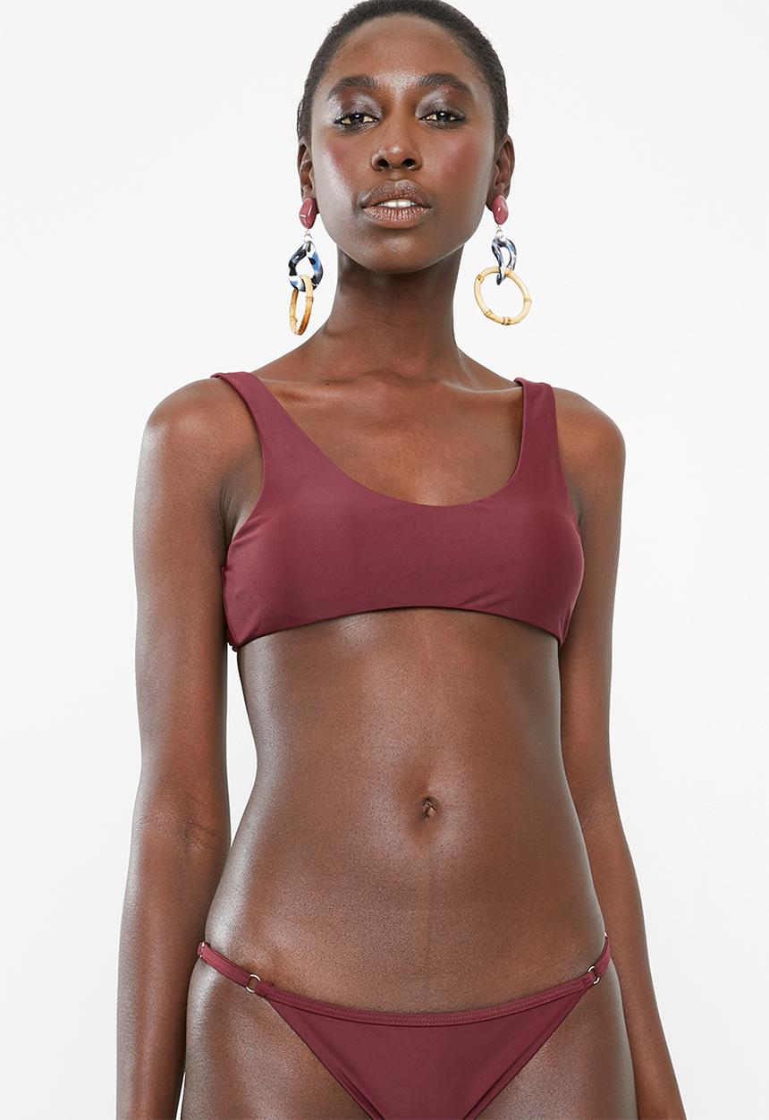 Bacon Bikinis - Tie bikini top - burgundy