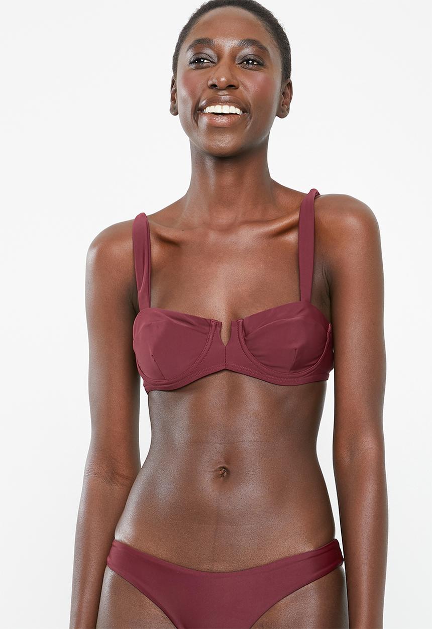 Bacon Bikinis - Slit bikini top - burgundy