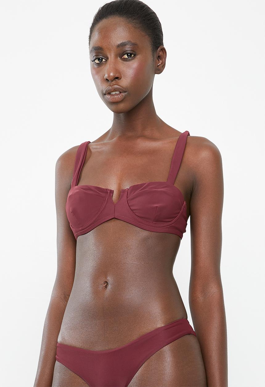 Bacon Bikinis - Slit bikini top - burgundy